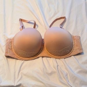 Microfiber & Lace Push-Up Multiway Strapless Bra